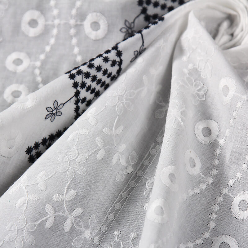 Embroidered Fabric Cutwork Dress 100% Cotton for Women's Wear Wholesal 4